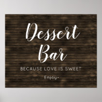 Rustic Barn Wood Wedding Dessert Bar Sign
