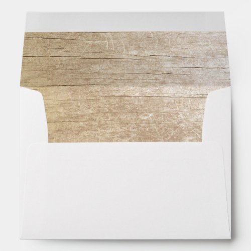 rustic barn wood wedding envelope - wood texture inside wedding envelopes