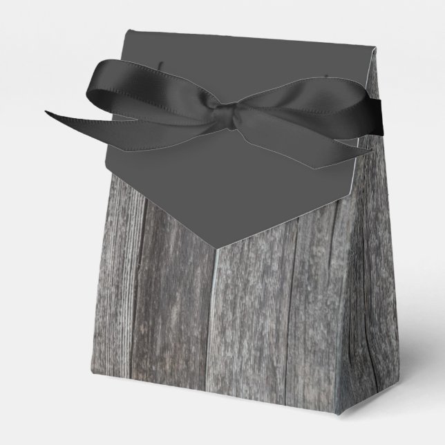 Rustic Barn Wood Wedding Favor Boxes (Front Side)