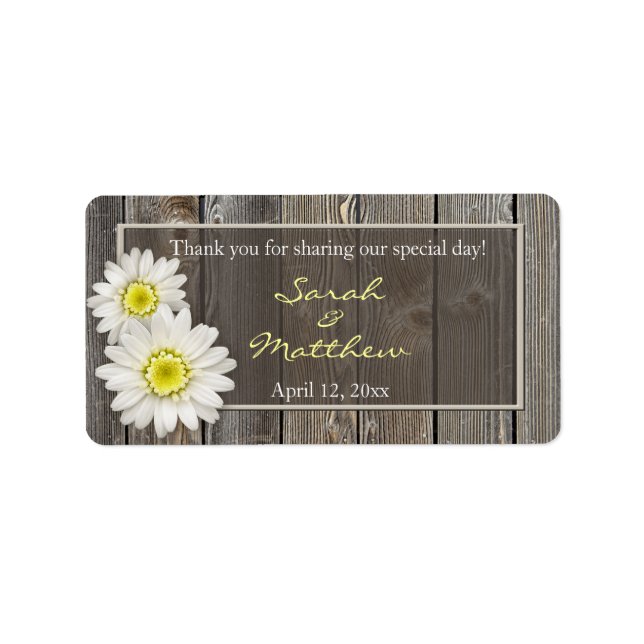 Rustic Barn Wood Wedding Favor Labels (Front)