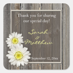 Rustic Barn Wood Wedding Favor Stickers