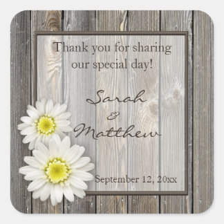 Rustic Barn Wood Wedding Favor Stickers