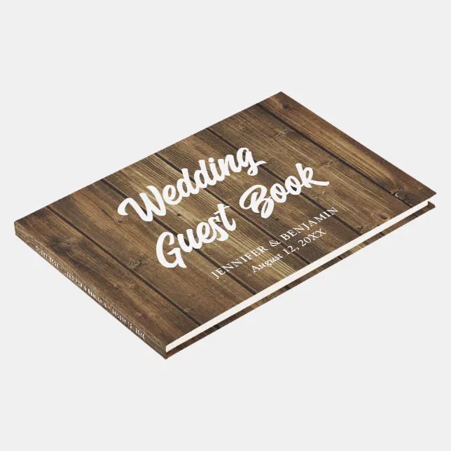 Rustic Barn Wood Wedding Guest Book | Zazzle