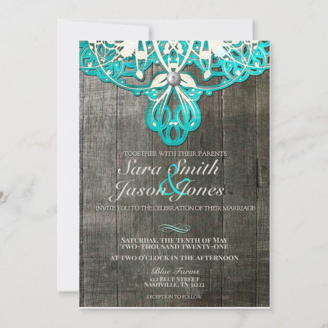 Rustic Barn wood Wedding Invitation (Front)