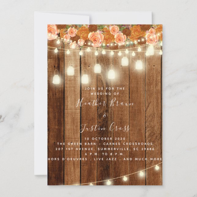 Rustic Barn Wood Wedding Invitation/Celebration Invitation (Front)