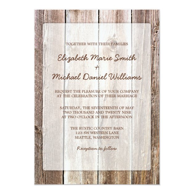 Rustic Barn Wood Wedding Invitations