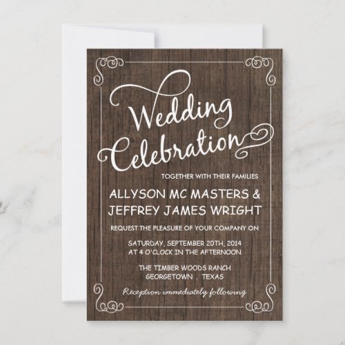 Rustic Barn Wood Wedding Invitations