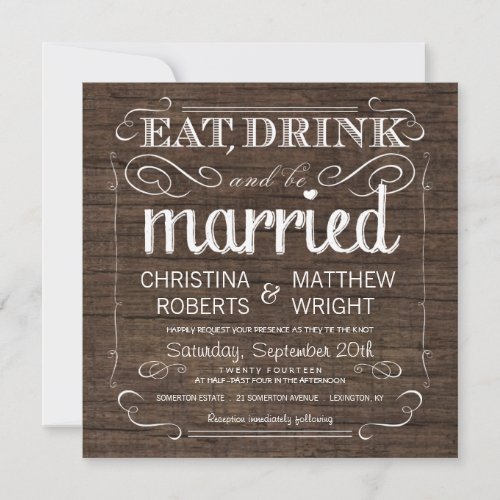 Rustic Barn Wood Wedding Invitations