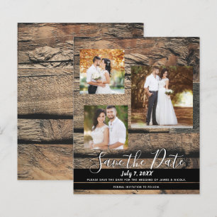 Rustic Barn Wood Wedding Photo Save the Date