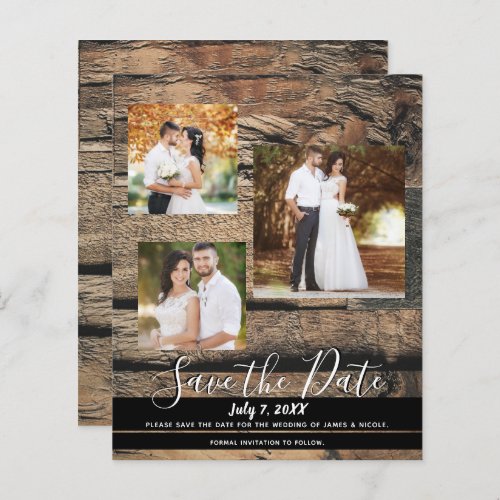 Rustic Barn Wood Wedding Photo Save the Date