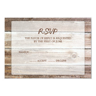 Rustic Barn Wood Wedding RSVP Response Card