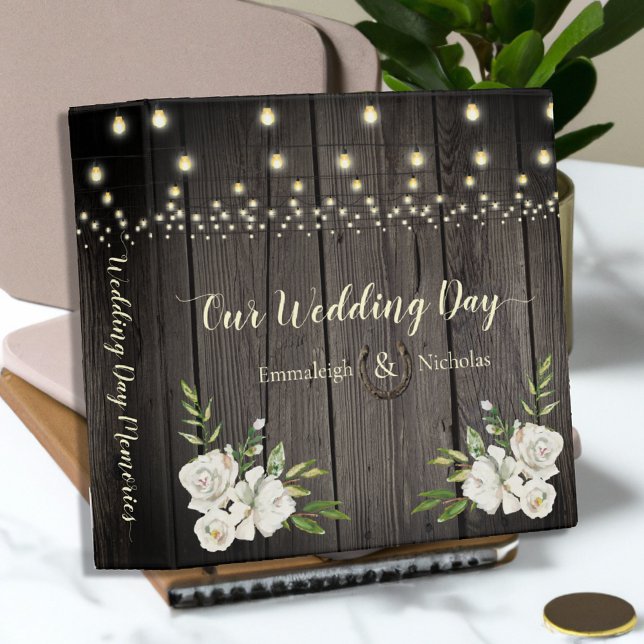 Rustic Barn Wood Wedding Scrapbook Album 3 Ring Binder (Creator Uploaded)