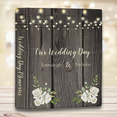 Rustic Barn Wood Wedding Scrapbook Album Mini Binder