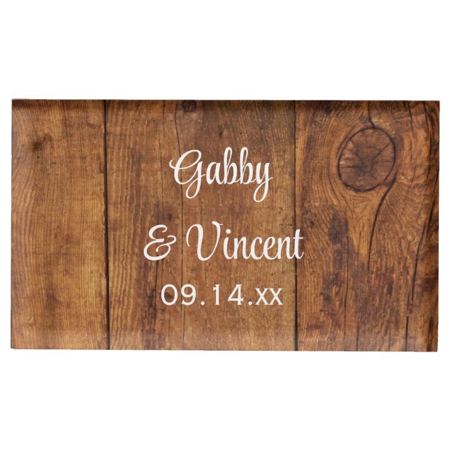 Rustic Barn Wood Wedding Table Card Holder (Front)