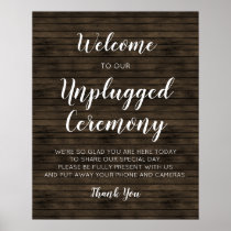 Rustic Barn Wood Wedding Unplugged Ceremony Signs