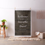 Rustic Barn Wood Wedding Welcome Sign Fabric