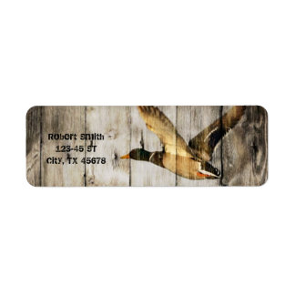 Rustic Barn wood Western Country flying Wild Duck Label