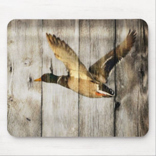 Rustic Barn wood Western Country flying Wild Duck Mouse Pad