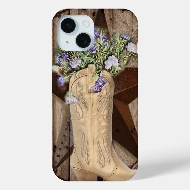 rustic barn wood wildflower cowboy western star Case-Mate iPhone case (Back)