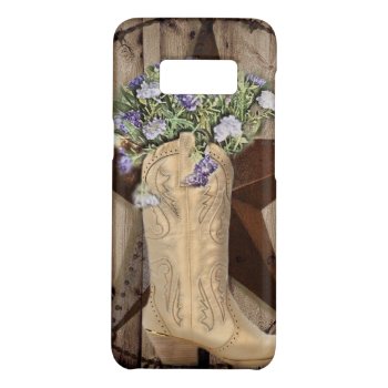 Rustic Barn Wood Wildflower Cowboy Western Star Case-mate Samsung Galaxy S8 Case by WhenWestMeetEast at Zazzle