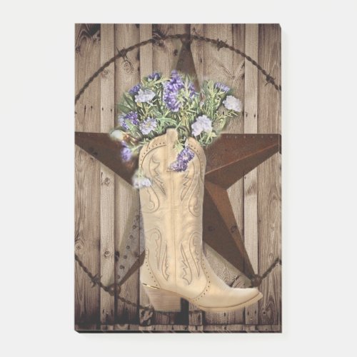 rustic barn wood wildflower cowboy western star post_it notes