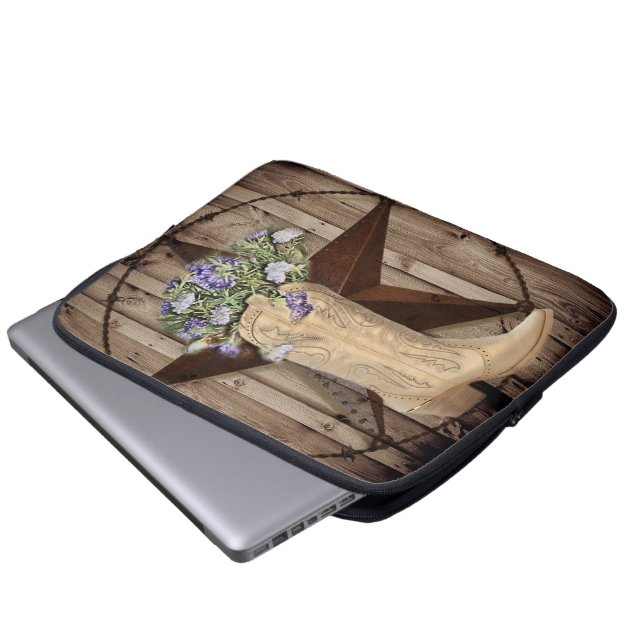 rustic barn wood wildflower Western country cowboy Laptop Sleeve (Front Bottom)