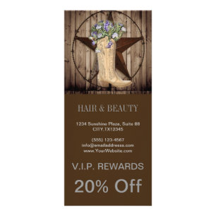 rustic barn wood wildflower Western country cowboy Rack Card