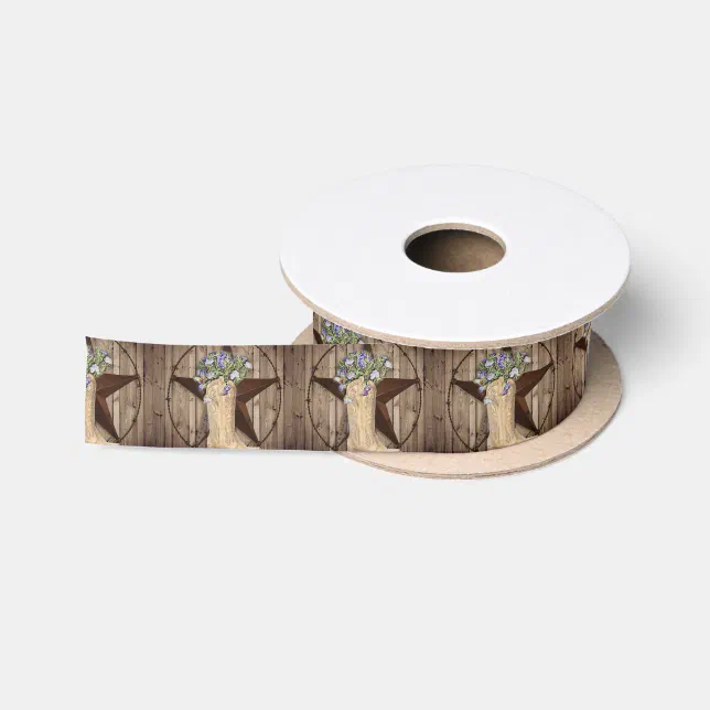 Rustic Barn Ribbon rustic barn wood wildflower Western country cowboy Satin Ribbon | Zazzle