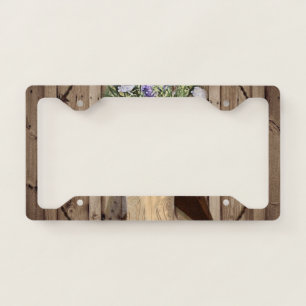 rustic barn wood wildflower western star cowgirl license plate frame