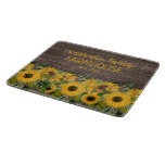 Rustic Barn Wood Yellow Sunflower Family Farmhouse Cutting Board