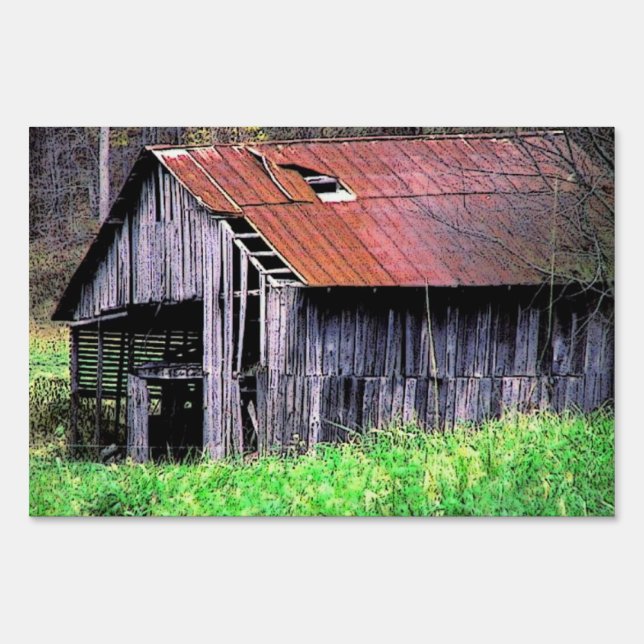 Rustic Barn Yard Sign (Back)