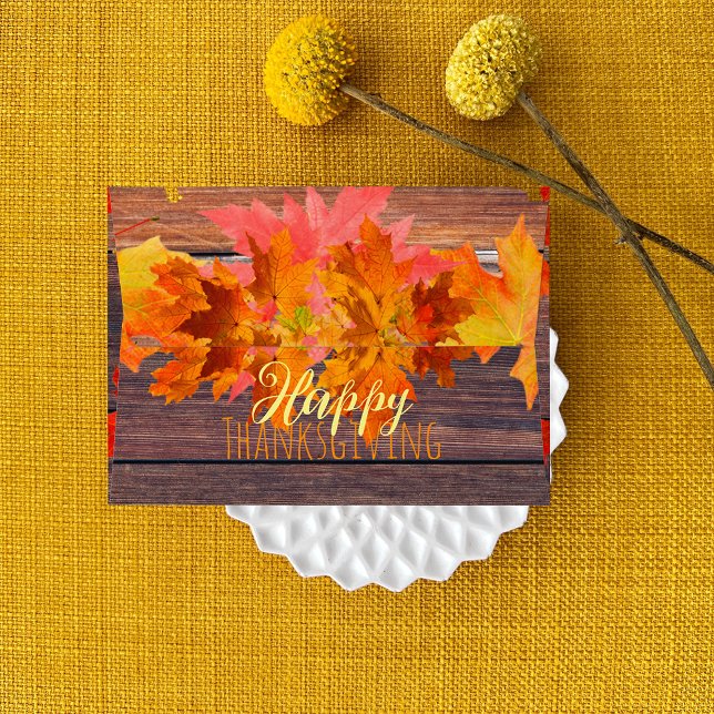 Rustic Barnwood Autumn Leaves Thanksgiving Envelope (Creator Uploaded)