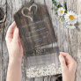 Rustic Barnwood & Daisies No Dinner All In One Invitation