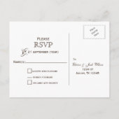 rustic barnwood fall wedding rsvp invitation postcard (Back)