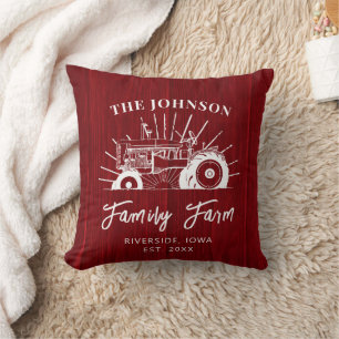 Rustic Barnwood Farmhouse Christmas Throw Pillow