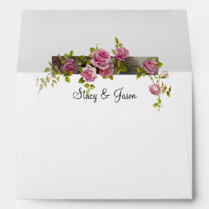 Rustic Barnwood & Lace Wedding Envelope
