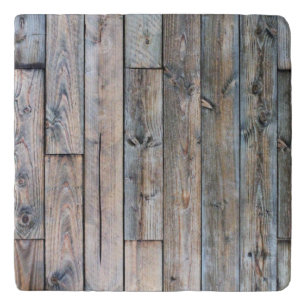 Rustic Barnwood Marble Stone Trivets