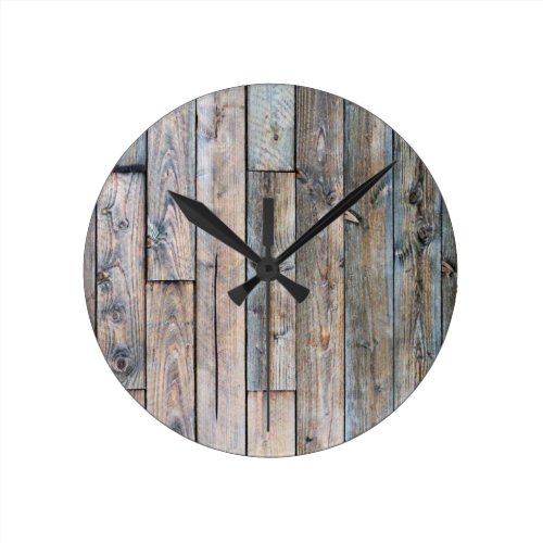 Rustic Barnwood Round Wall Clock