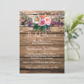 Rustic Barnwood Spring Wildflowers Bridal Shower Invitation (Standing Front)