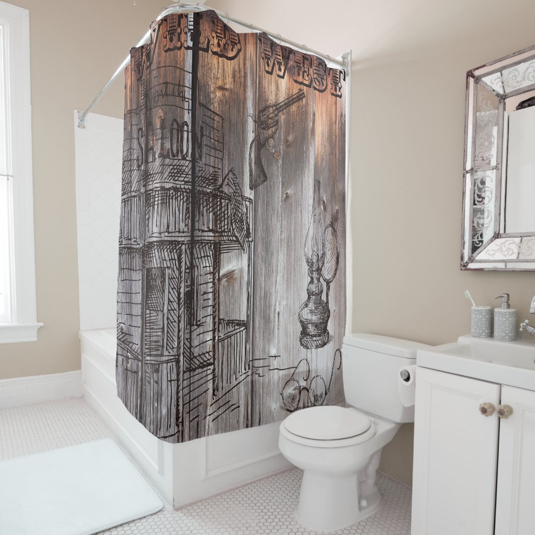Rustic Barnwood Wild West Shower Curtain Zazzle