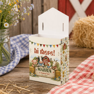 Rustic Barnyard 2nd Birthday kids Party Favor Boxes