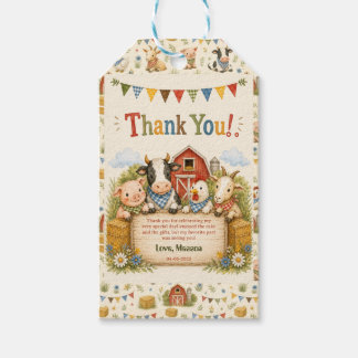 Rustic Barnyard 2nd Birthday kids Party Gift Tags
