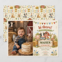 Rustic Barnyard 2nd Birthday kids Party photo