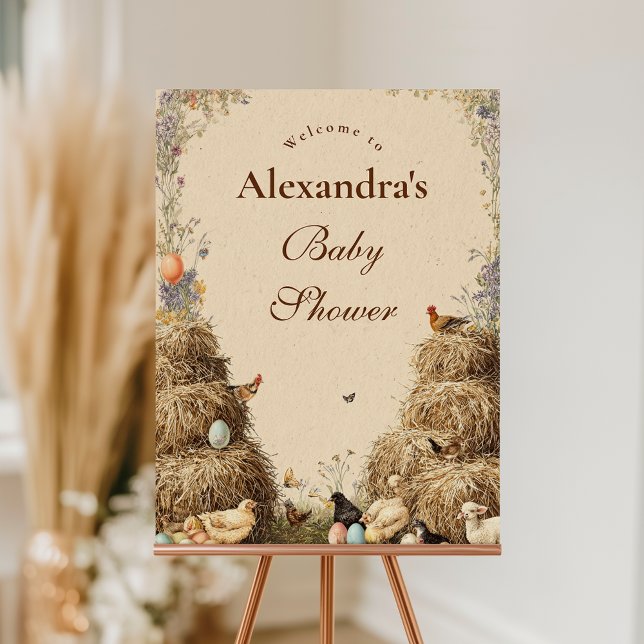 Rustic Barnyard Farm Animals Baby Shower Foam Board (Creator Uploaded)