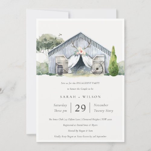 Rustic Barnyard Farm Theme Engagement Invite