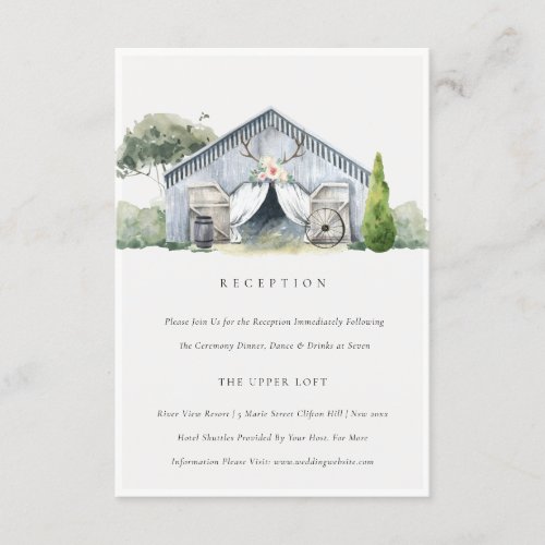 Rustic Barnyard Farm Theme Wedding Reception Enclosure Card