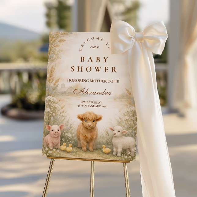 Rustic Barnyard Meadow Baby Shower Foam Board (Creator Uploaded)
