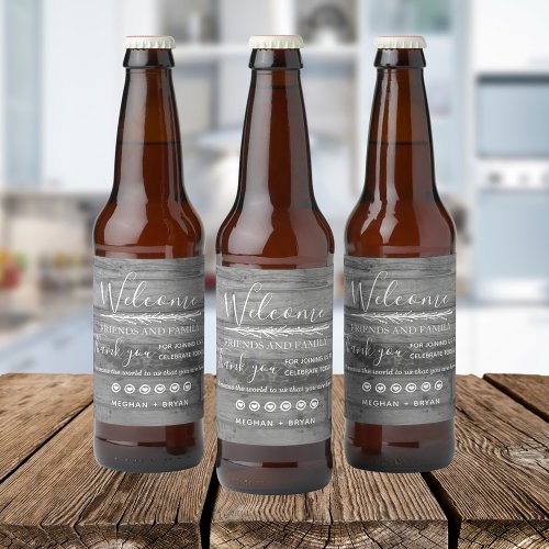 Rustic Barnyard Wedding Thank You Beer Bottle Label