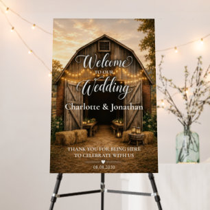 Rustic Barnyard Wedding Welcome Sign