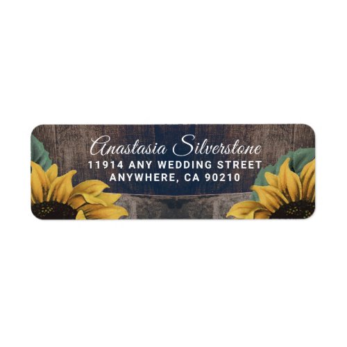 Rustic Barrel Vintage Sunflower Wedding Address Label
